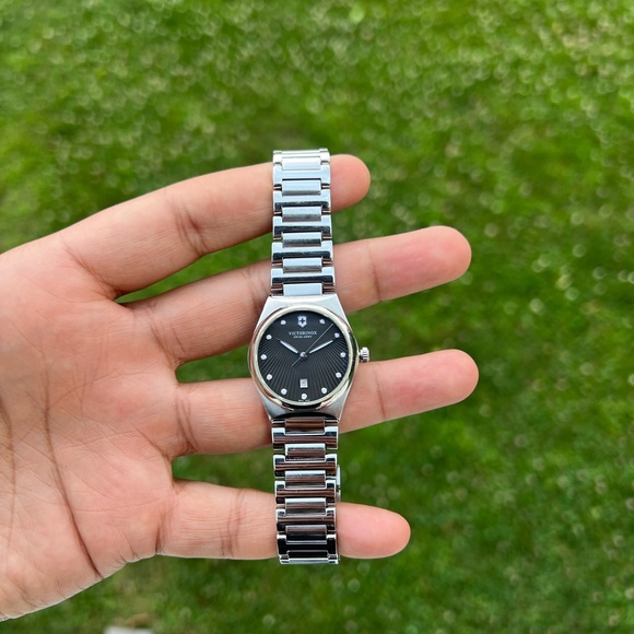 Victorinox Victoria Silver Tone Black Date Dial Women's Swiss Made Watch - Picture 3 of 14